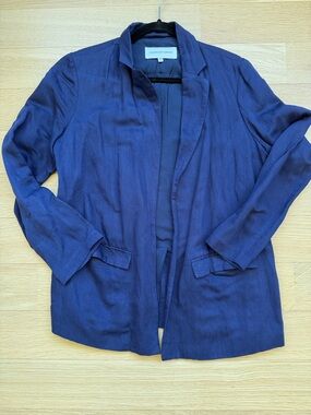✨Cupcake & Cashmere Wheeler Linen Blend Navy Sz Medium Blazer✨